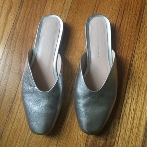✨Loeffler Randall Silver Quin Mules Slides 7.5 8